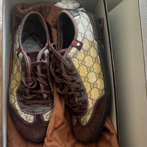 Gucci Brown and Cream Men's Sneakers